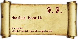 Haulik Henrik névjegykártya